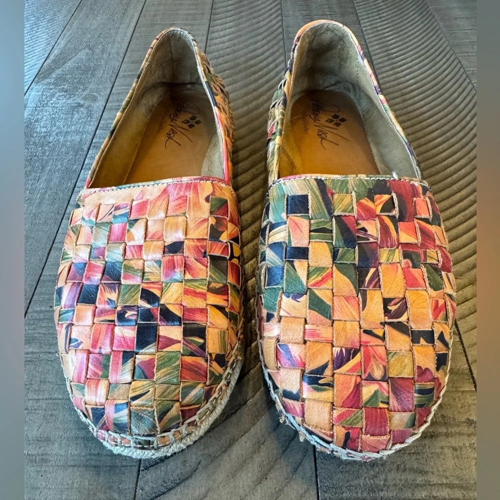 Patricia Nash Padma Multicolor Woven Italian Leather Espadrilles Women’s Size 8
